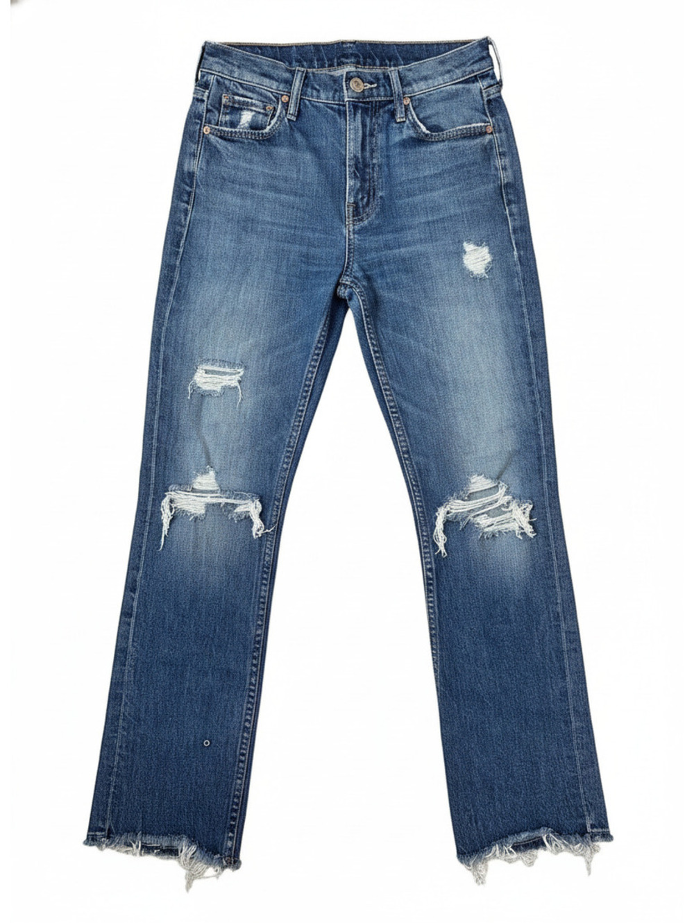 MOTHER Flirt Ankle Distressed Jeans Testing Waters Size 25 Pre-Loved MSRP $228